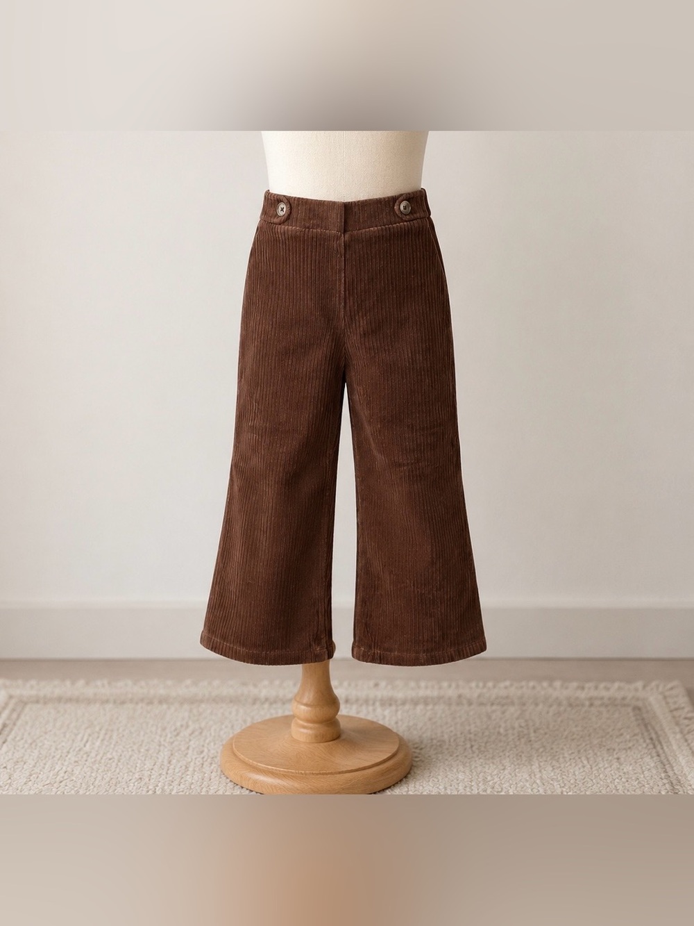 Zara Kids Corduroy Bootcut Flare Pants 9 Velvet Brown Pull On High Rise Retro 70